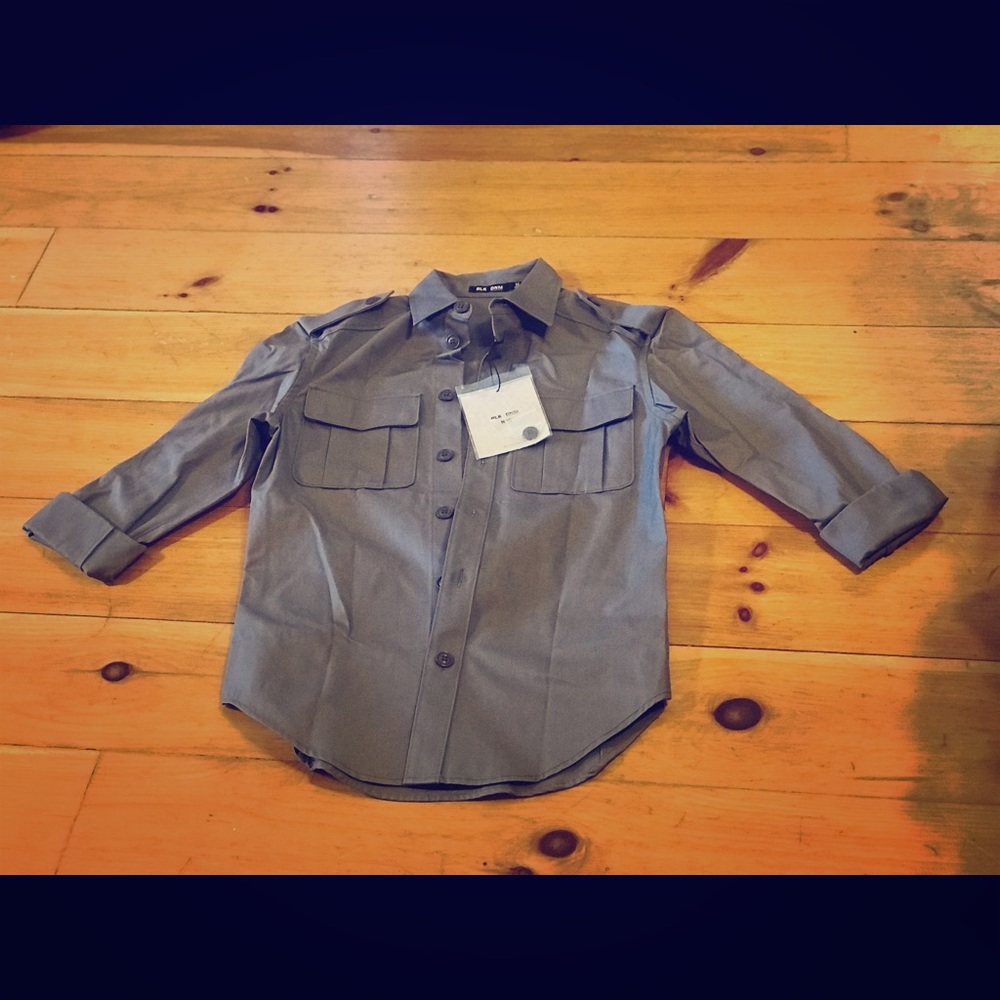 BLK DNM button down 3/4 sleeve